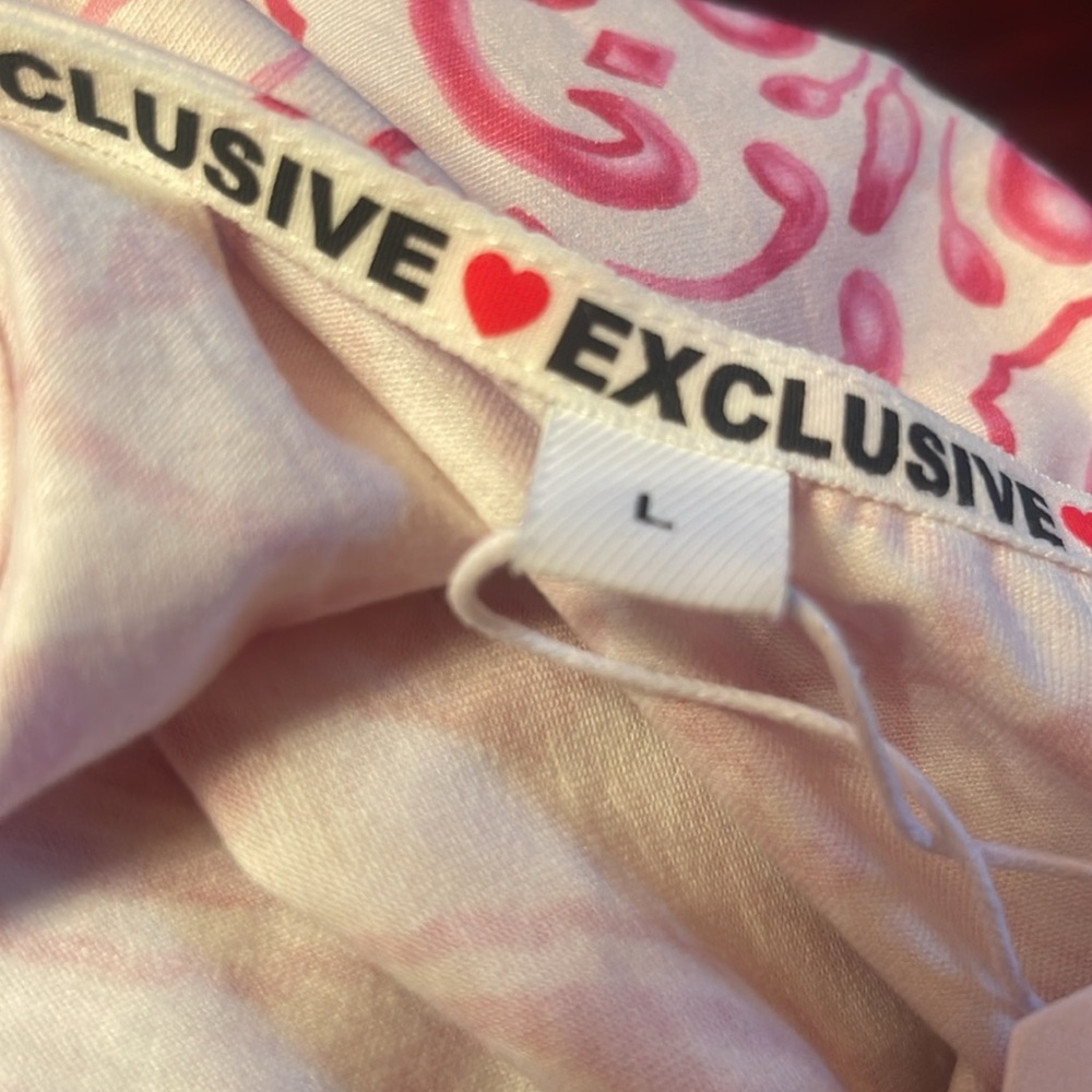 Pink Patterned Sleeveless Dress size large - Picture 8 of 8